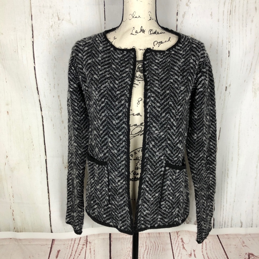 Cocogio sweater cardigan gray black knit small